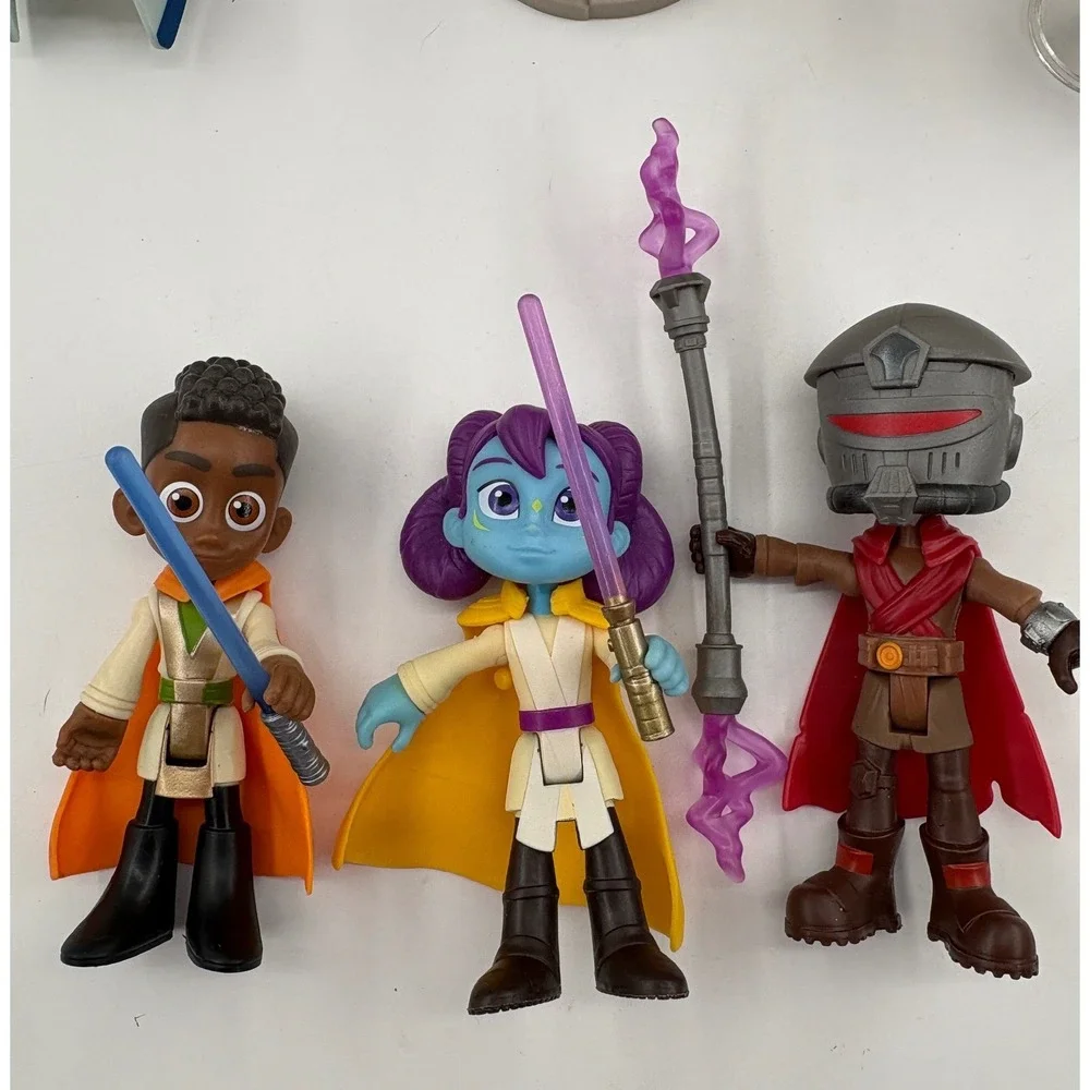 Star Wars Young Jedi Adventures 8pc Lot: 7 Figures & Disney Store Grogu Plush